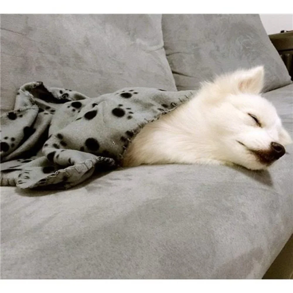 Warm Paw Print Blanket/Bed Cover for Dogs and Cats, 6 Pack of 24x28 Inches